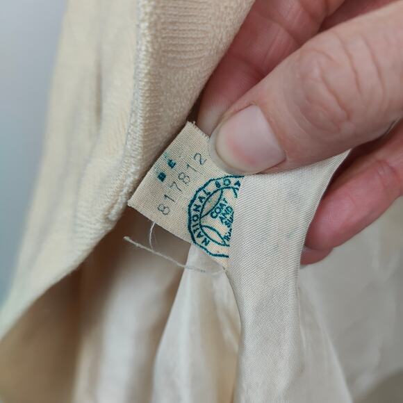 Vintage Robinsons Pea Coat Womens Small Cream Textured Knit 50s 60s Retro Mod - Picture 9 of 11